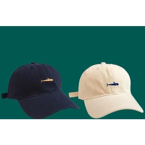 Woman Spring And Summer Fashion Fish Embroidered Baseball Cap Korean Outdoor Sunshade Wash Cross Border Trend