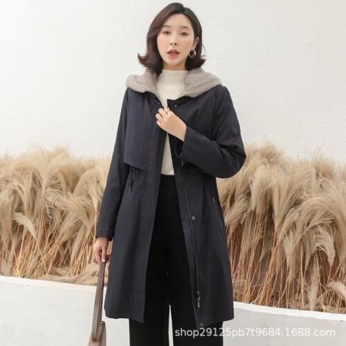 Women Mink Winter Coat Real Fur Parka Long Jacket Abrigos Mujer Invierno 2020 2295 YY2229