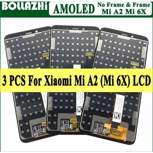3 Piece/lot LCD For Xiaomi Mi A2 Mi 6X LCD Display Touch Screen Digitizer Glass Assembly + Frame For Xiao Mi A2 6X Diaplay 5.99"