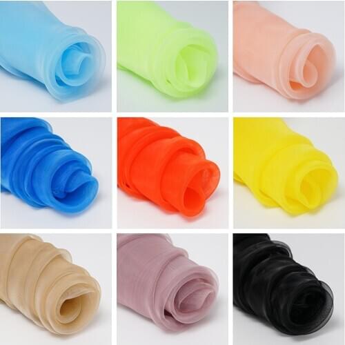 1 meter / more pure crystal organza tulle roll fabric, used for wedding decoration organza chair window sash fabric