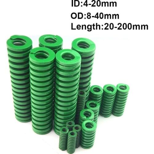 1Pcs Green Heavy Load Mould spring Spiral Stamping Compression spring Outer Diameter 8-40mm Inner Diameter 4-20mm