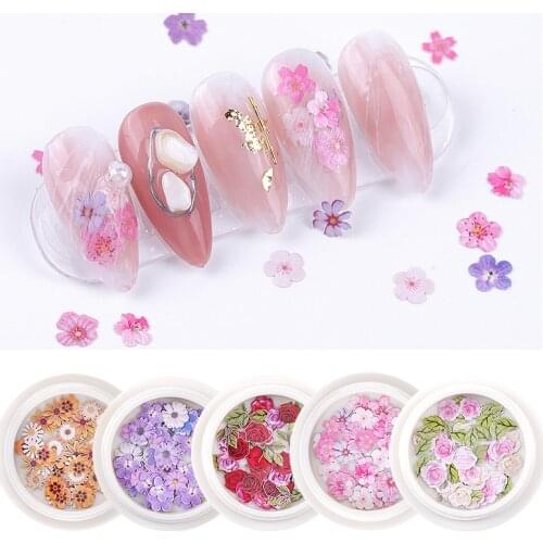 1 Pack Wood Pulp Chips Stickers for Nail Design 2021 Fashion Flower Nails Accessories for Manicure Art Decorations