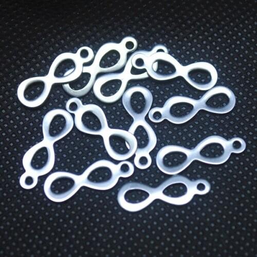 100pcs stainless steel pendants small charms number shape four leaf clover herb many choices for your