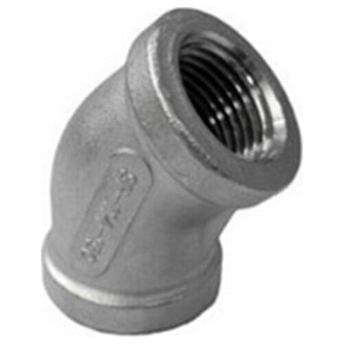 2 Pcs 45 Degree Elbow 3/8" BSPP Threaded Female 304 Stainless Steel Connector