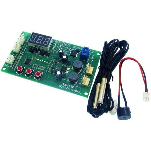 3-wire Fan LED Intelligent Digital Temperature Thermostat Governor Speed Controller Switch Module Waterproof NTC Sensor Buzzer