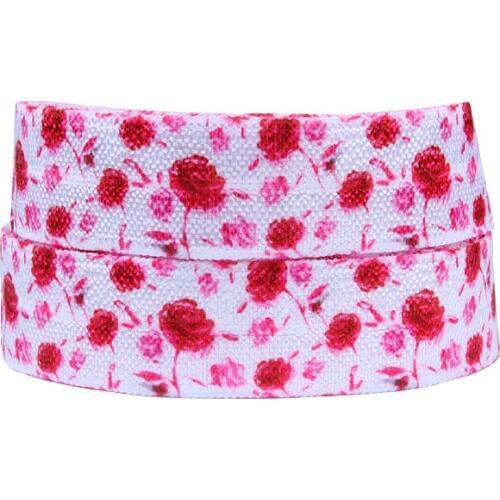 50yards/lot) Free shipping pink flower elastic ribbon for garment accessories