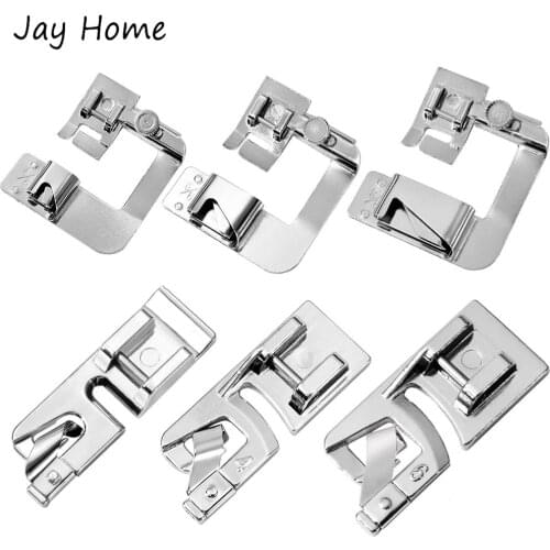 6Pcs Rolled Hemming Presser Foot Adjustable Wide Rolled Hem Foot with Narrow Foot Hemmer Set for All Low Shank Sewing Machine