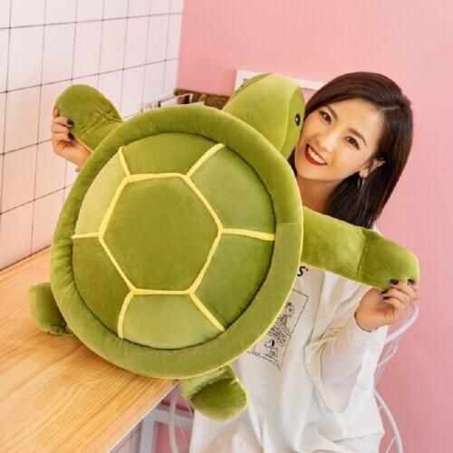 60cm Cute Soft Tortoise Toys Green Plush Sea Turtle Cushion Pillow Toys Kawaii Soft Animal Baby Doll Children Birthday Gifts
