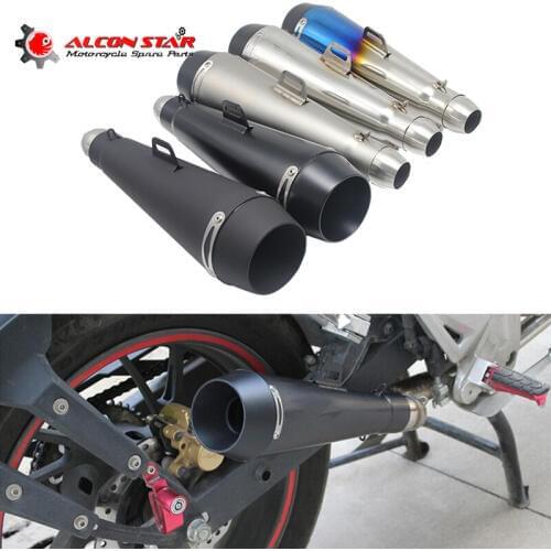 Alconstar-51mm Stainless Steel Motorcycle M4 Escape GP Muffler Pipe Escapamento De Moto Racing Exhaust NINJA ER6N NMAX