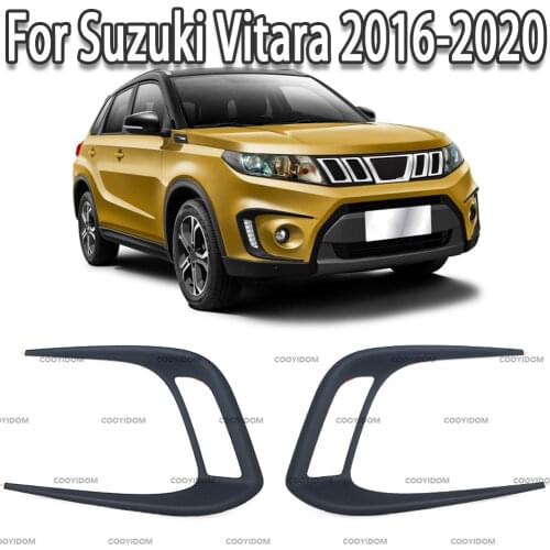 K-Car Front Fog Light Cover Grill Daytime Running Lamp Frame Trim ABS Decorative Sticker For Suzuki Vitara 2016-2020