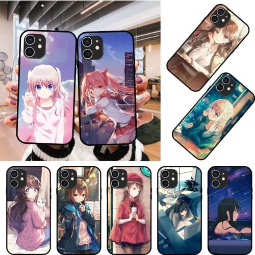 Phone Case For Apple IPhone 12 Mini 11 Pro XR X MAX SE XS 4 5 6 6S 7 8 E Plus Black Cover Etui Tpu Anime Cute Sexy Girl