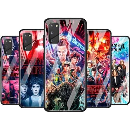 Stranger Things for Samsung Galaxy S20 FE Ultra Note 20 S10 Lite S9 S8 Plus Luxury Tempered Glass Phone Case Cover