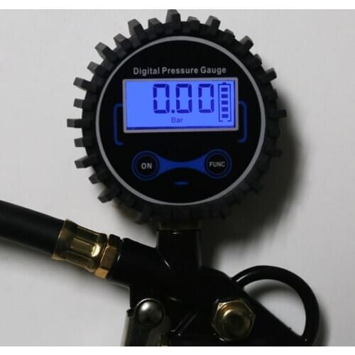 Digital Tire Inflator Pressure Gauge with Dual Head Chuck for Car Truck RV Bike 667A
