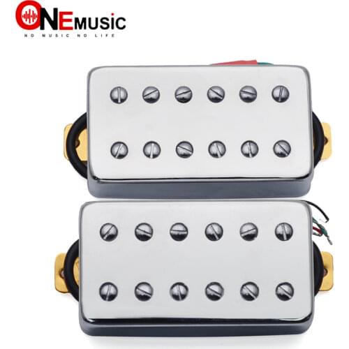 Double Coil 12 Hole Humbucker Pickup for LP Electric Guitar Chrome
