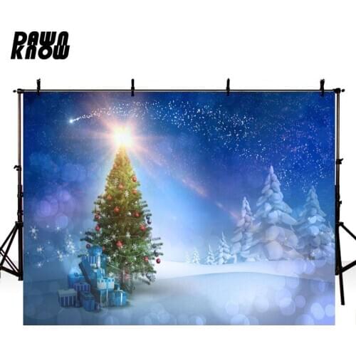 DAWNKNOW Snowflake Photography Background Snow Light Merry Christmas Tree Photo Shoot Backdrops For Children Photocall lv1031