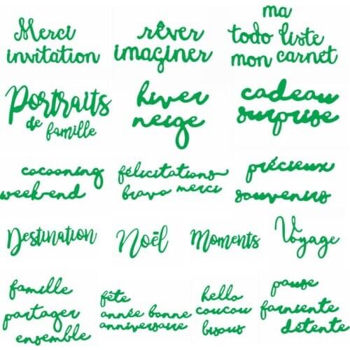 French Words Letter Sentence Voyage Metal Cutting Dies Template DIY Scrapbooking Photo Album Making Cards New Dies Cut 2019