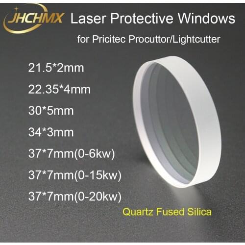 JHCHMX Fiber Laser Protective Windows/Lens 37*7mm P0595-61551/P0595-58601 0-2000W For Precitec Raytools Fiber Laser Cutting Head