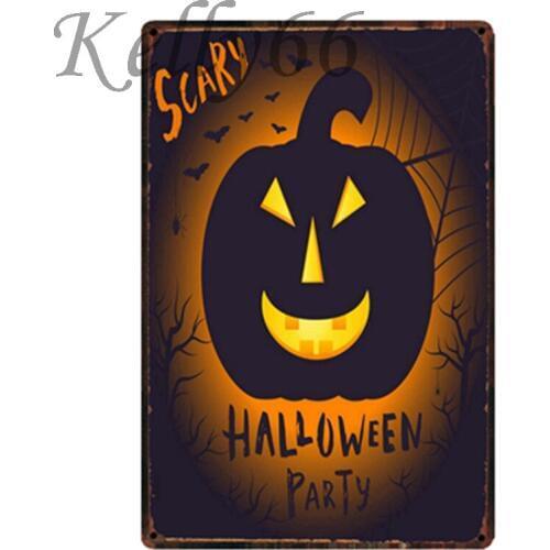[ Kelly66 ] Happy Halloween Metal Sign Tin Poster Home Decor Bar Wall Art Painting 20*30 CM Size y-1830