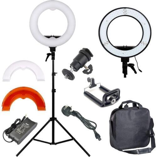 ZUOCHEN 12" Ring Light Camera Photo/Video Portrait photography 240pcs LED 5500K Dimmable+ 2M Light Stand