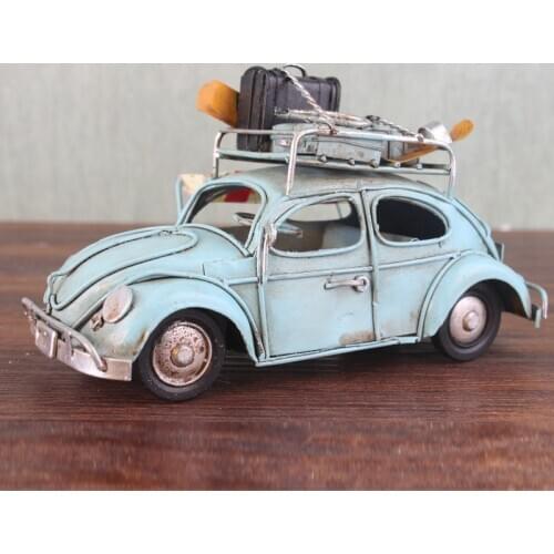 Collections 1/32 Car Model Retro Vintage Car TIN Model Handmade Iron Car Toys Ornaments Model
