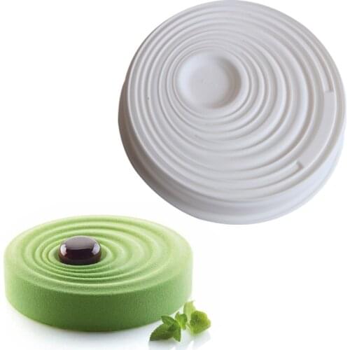Round Water Wave Ripples White Mousse Silicone Mold Mousses Ice Cream Cakes Baking Pan Decorating Accessories Bakeware Tools