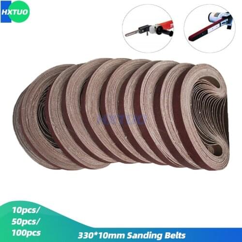 330*10mm Sanding Belts 40-800Grits Sandpaper Abrasive Bands Belt Sander Abrasive Tool Wood Soft Metal Grinding Polishing