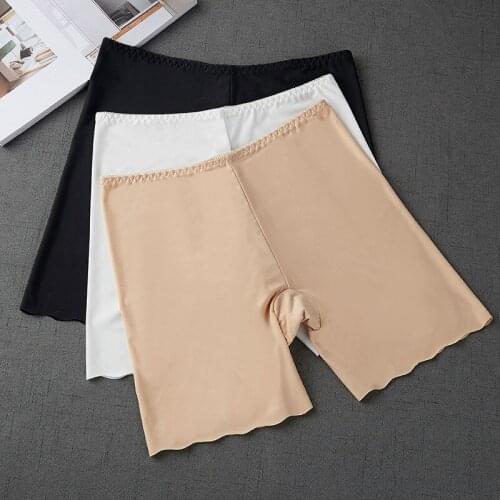 Summer Safety Pants Ice Womens Large Size Safety Pants Cool and Light Proof Bottom, Can Wear Traceless Underwear Thin