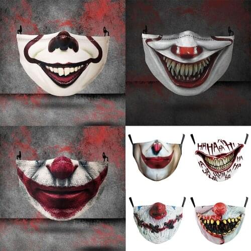 HOT Halloween Horror Clown Cospaly Series Party Masks Face-Protection Cycling Sports Breathable Adult Mask Women Men Unisex Gift