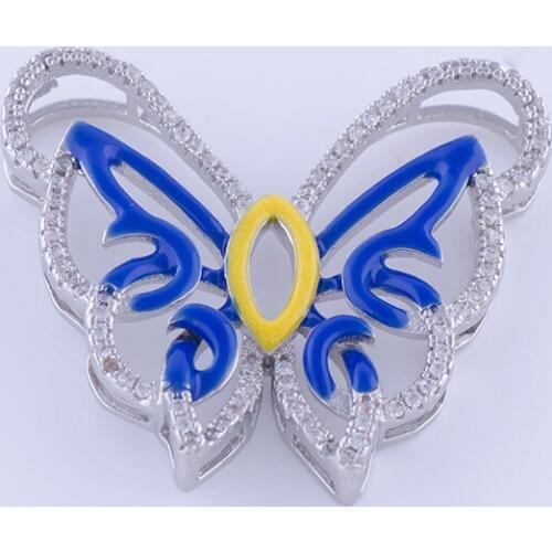 Fashion Jewelry Enamel Zircon Butterfly Charms For Jewelry Making Handicraft Copper Micro Pave Animal Hollow Charms Diy Berloque