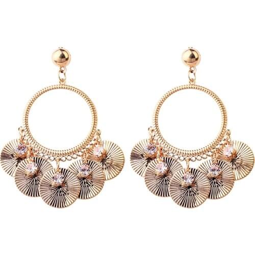 Fashion Gold Hoop Earrings Unique Statement Trendy Jewelry Rhinstone Dangle Earring Charm For Women Girls Jewelry 2020 New