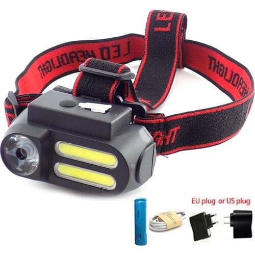 Powerful Rechargeable Headlamp 3 Led XPE COB USB Headlight 18650 Frontal Head Lamp Torch Light Flashlight For Fishing Camping