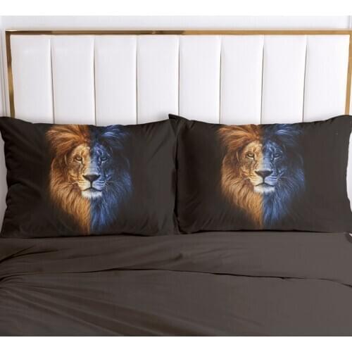 2pc Pillow Case Pillowcase 50x80 50x70 50x75 50x90 80x80 70x70 Decorative Pillow Cover Bedding Pillowcover Animal lion