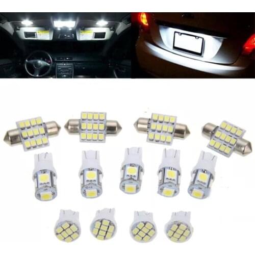 New Fashion 13x Car White Led Light Interior Package T10 Hanging Map Dome License Plate Package