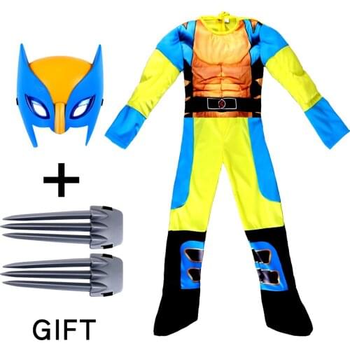 2021 New Halloween Child Muscle Filling Cosplay Costume Kids Boys Hero Carnival Cosplay Party Fancy Dress 4-12y