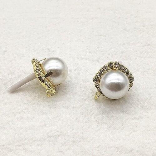 New arrival! 19x15mm 50pcs Rhinestone Imitation pearls Ear Stud for Handmade Earring DIY Parts Jewelry Findings & Components