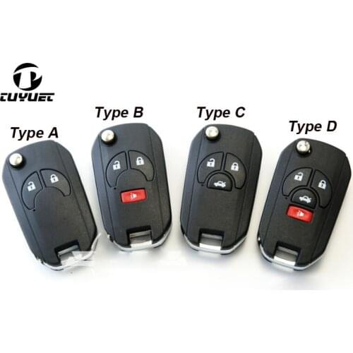 MODIFIED FLIP FOLDING REMOTE KEY SHELL 2/3/2+1/3+1 BUTTONS FIX FOR NISSAN MARCH NEW SYLPHY SUNNY TIIDA FOB KEY CASE BLANKS