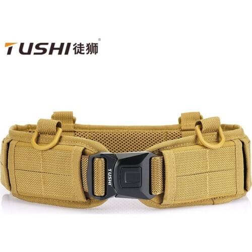 TUSHI 2021 Hot Sell Men Belt 125cm*3.8cm Military Training Tactical Waistband Metal Quick Release Buckle Cummerbund Outdoors Use