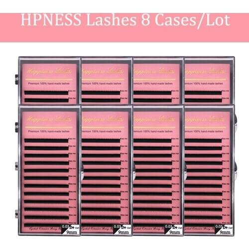 8 Cases/Lot Eyelashes Extension Individual Silk Mink Natural Long Black Matte Classic Eye Lash Extension All Sizes For Salon
