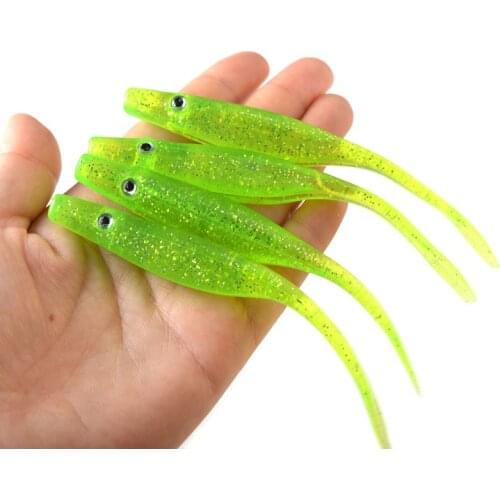 6pcs Fork Tail Soft Bait Lures Double Color Bionic Bait T Tail 12cm 6.5g Silicone Soft Worm Swimbaits Plastic Fishing Tackle