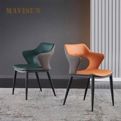 Nordic Customized Light Luxury Home Living Room Dining Chair Modern Office Negotiation Chair Restaurant Backrest Armrest Stool