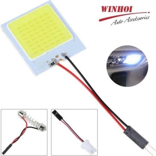 LED Car Roof Lights COB 48SMD T10 12V 4W Car Dome Reading Light Lamp Interior Lights Universal Auto Festoon panel Celling Lamp