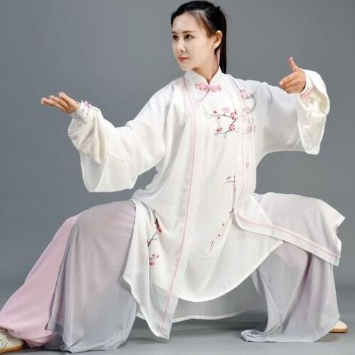 Tai Chi Clothing High Quality Wushu Kung Fu Uniforms Martial Arts Wing Chun Suit Paint Casual Traditional Chinese Costumes T2554