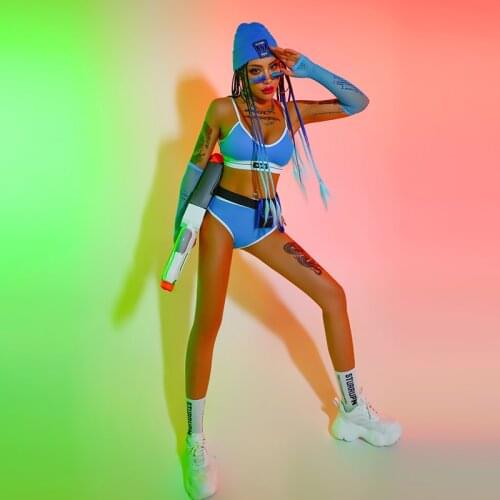 Sexy Bikini Sets Nightclub Bar Gogo Dance Costumes For Women Festival Outfits Female Singer Bar DS Dj Stage Rave Clothes DQS7242