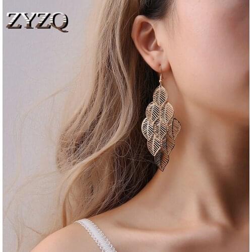 ZYZQ New Trendy Romantic Plant Drop Earrings With Stackable Leaves Design Super Dream Gift For Girl Factory Direct Sale Gadget