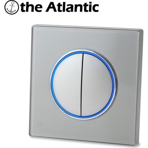 1 2 3 4 Gang 1 2 Way Light Switch With Circle LED Push Button Wall Light Switch Lamp Light Gray Grey Glass Switch LED Indicator