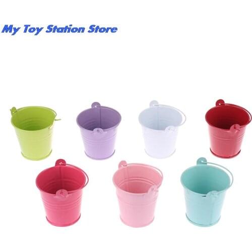 1:6 1:12 Scale Mini Candy Metal Buckets Decoration Miniature Toy Doll Food Kitchen Living Room Accessories for BJD Dollhouse