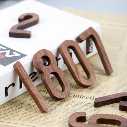 1Pc DIY Wood Color Wooden Letters Numbers for Decor Art Design Word Crafts Standing Name Handicrafts Number Signs on The Door