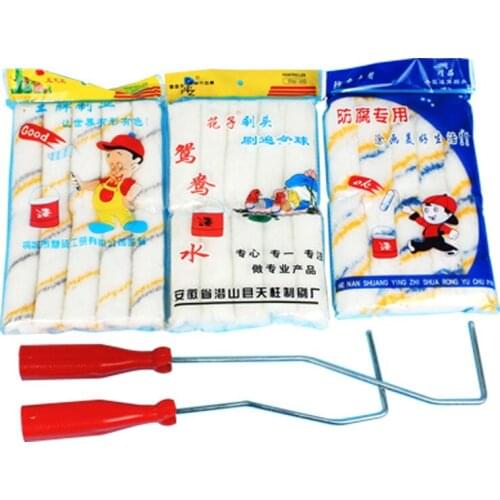 10Pcs Paint Water Based Paint Roller Brush Thumb Mini Roller Paint Brush 4 Inch Repair Roller Brush Bracket Decoration Tools