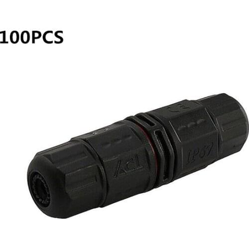100PCS AC DC 10mm 24A 450V 2/3 Pin Waterproof Connector Adapter Screw Locking Cable Industrial Electrical Wire Connector Plug