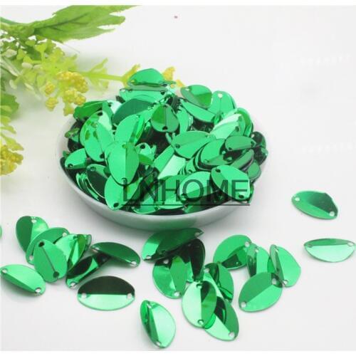 1000pcs 8*13mm Cup Oval Folded Sequins Horse Eyes Shape For Crafts Loose Paillettes Diy Wedding Sewing Accessories Green